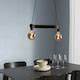 ACKJA / MOLNART pendant lamp with light bulb, wave shaped black/globe ...