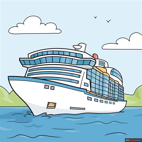 How to Draw a Cruise Ship | Ship drawing, Cruise ship, Cruise