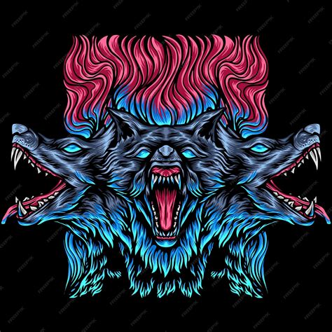 The cerberus mythology illustration | Premium Vector