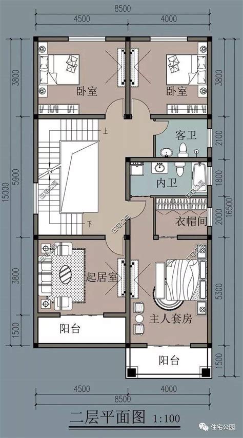 70-80平方米简约清新二层农村自建房屋设计图，绝对的经济型别墅_二层别墅设计图_鲁班设计图纸官网