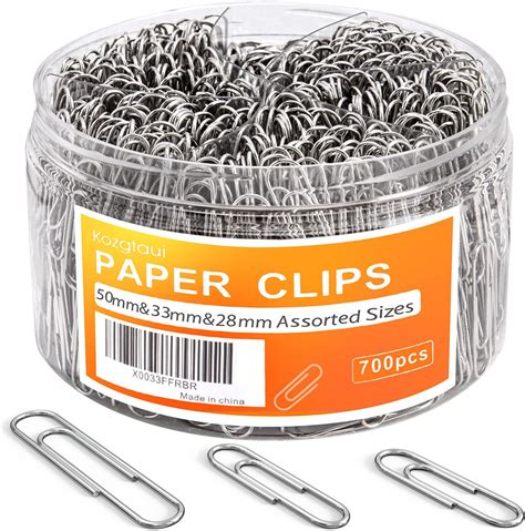Amazon.com : Paper Clips, 700 pcs Paper Clips Assorted Sizes, Large ...