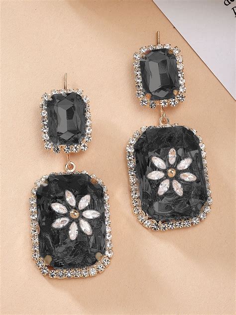 Bohey by KARATCART Gold-Plated Contemporary Black Drop Earrings for Wo