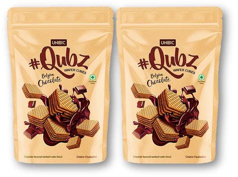 Unibic Qubz Belgian Chocolate Wafer Cubes 30g (Pack of 2) Unique ...