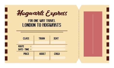Printable Hogwarts Express Ticket - Printable Templates
