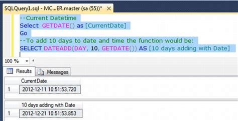 DateAdd Function in SQL Server 的图像结果