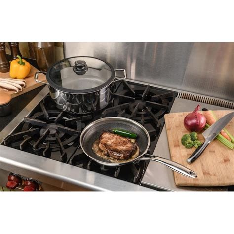 Frieling Black Cube 121/2 Inch Stainless/Nonstick Hybrid Fry Pan in the ...