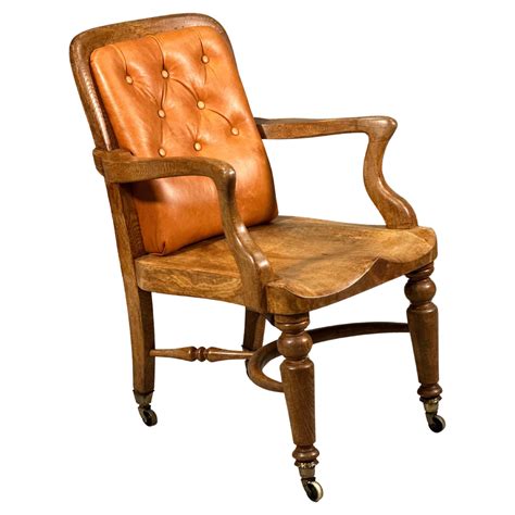 Antique Swivel Oak Desk Chair, circa 1940 at 1stDibs | antique desk ...