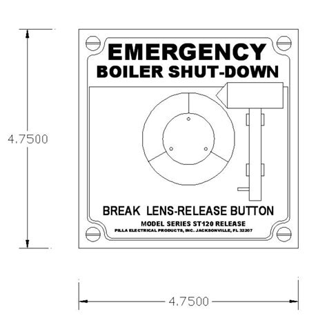 Pilla ST120SN1SL-Emergency Boiler Shut-Down | NEMA 1 Break Glass | ZOT ...