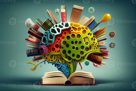 Book and Brain - modern Idea and Concept illustration Business. Idea ...