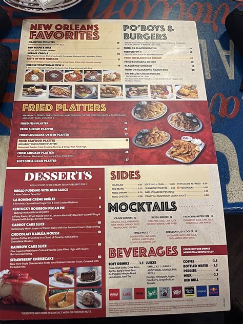 Menu at Oceana Grill restaurant, New Orleans, 739 Conti St