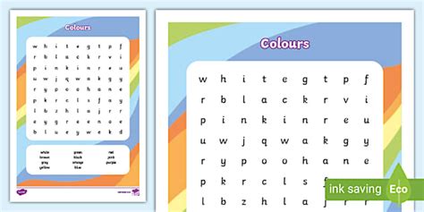 Colours Word Search