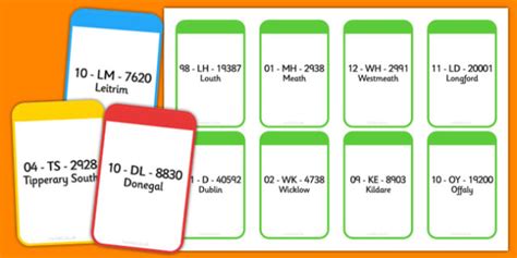 Ireland Counties Car Registrations Flashcards