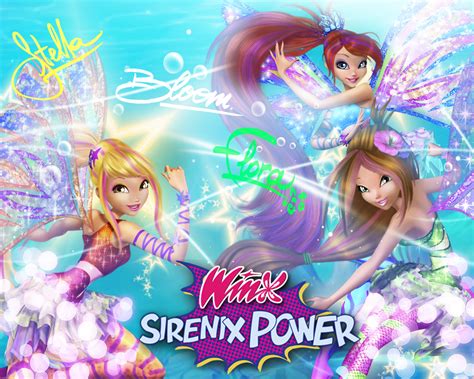 Fondo de pantalla Stella, Flora y Bloom Sirenix 3D - Winx Club All
