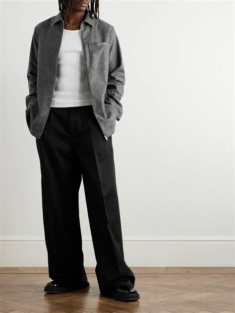 Givenchy - Logo-Appliquéd wool-flannel Shirt Jacket - Gray Givenchy