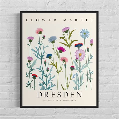 Dresden Germany Flower Market Art Print, Dresden Flower Poster Wall Art ...