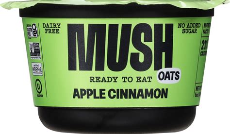 Mush Overnight Oats Apple Cinnamon, Instant, 6g Protein, 200 Cal, 5oz ...