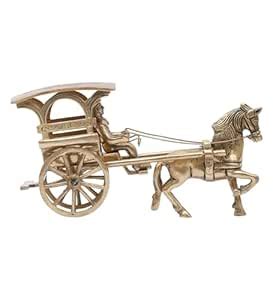 Two Moustaches Brass European Horse Carriage Showpiece, Brass Showpiece ...