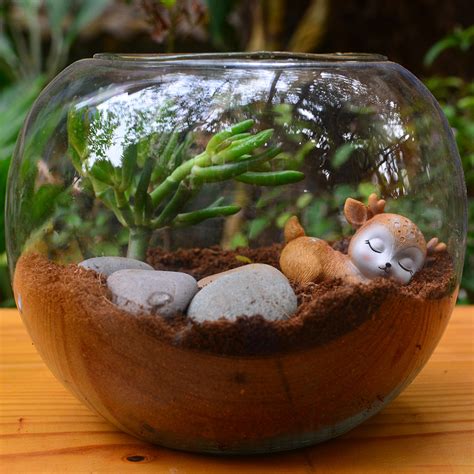 Miniature Sleeping Baby Deer Decor