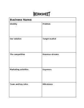 Business Plan Worksheet 的图像结果