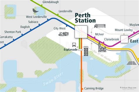 Perth Rail Map - City train route map, your offline travel guide