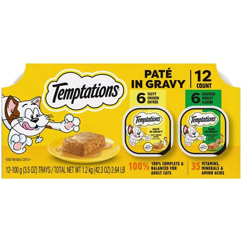 Temptations Pate In Gravy Wet Cat Food Variety Pack - Tasty Chicken ...