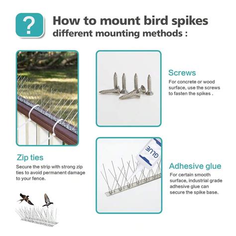Bird Spikes Pigeon Spikes Anti-Bird Nails Bird Repellent Metal Bird ...