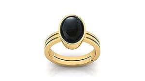 Buy JAGDAMBA GEMS 9.00 Carat Black Onyx Stone Adjustable Ring Certified ...