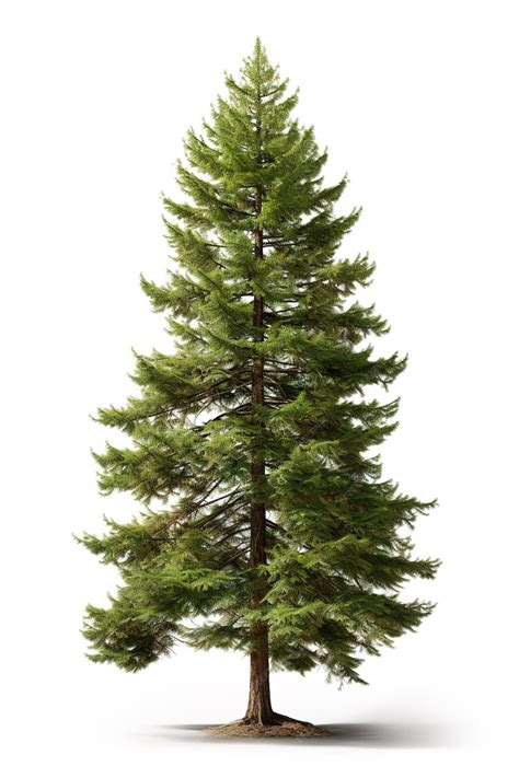 Image of douglas fir tree on white background nature illustration ...