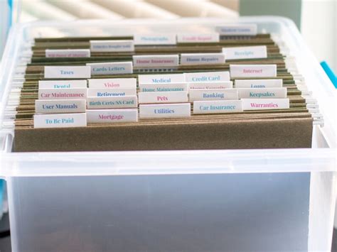 File Folder Labels Home File Box Labels Home Records Labels Colorful ...