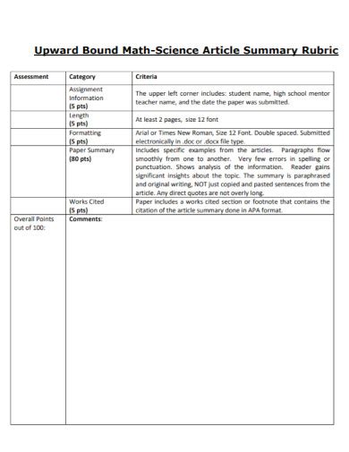 Image result for Article Summary Example