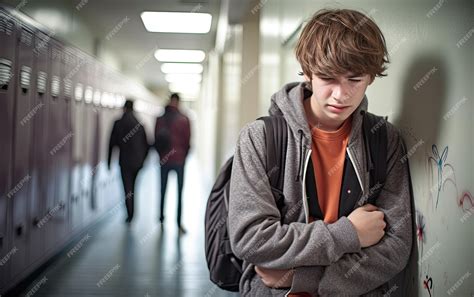 Premium Photo | A distraught teenage boy problems in school concept