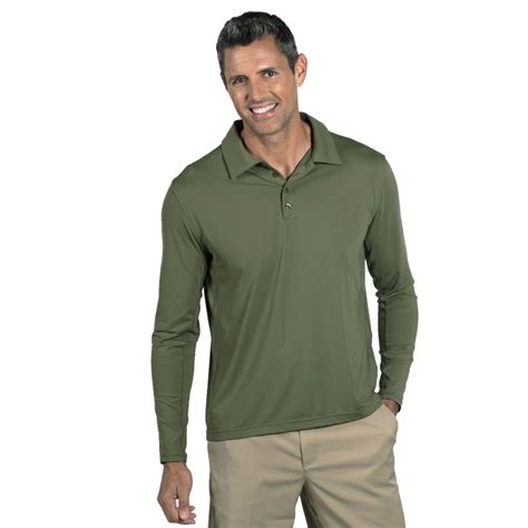 BloqUV Men's UPF 50+ Long-Sleeve Collared Shirt (Army Green)