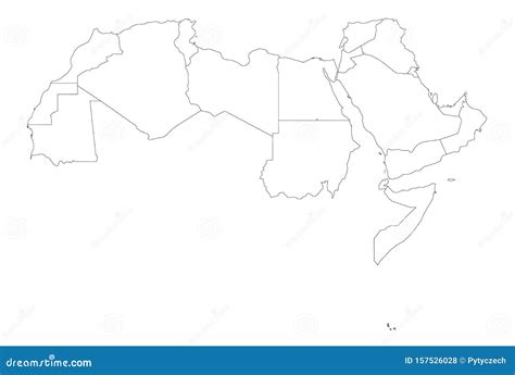 Arab World States Political Map. 22 Arabic-speaking Countries of the ...
