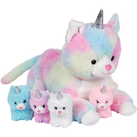 Squishy Unicorn Stuffed Animals Plushie Mommy Unicorn Kitty Cat with 4 ...