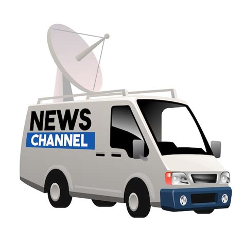 Tv broadcasting van car | Premium Vector