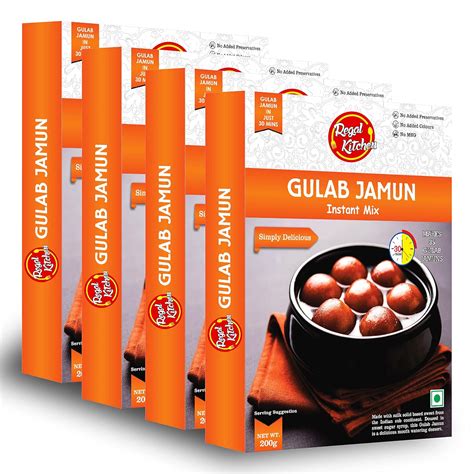 Regal Kitchen Gulab Jamun Instant Mix - 200 g Each (Pack of 4) | Ready ...