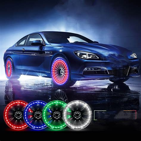 Hxlamzoo Car Tire Wheel Lights, Motorcycle Lights Solar LED Spiracle ...