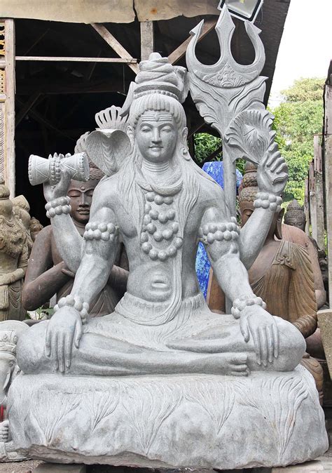 83" PREORDER Large Shiva Statue - The Destroyer, Lava Stone with Four ...