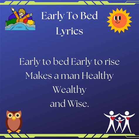Early To Bed Printable Lyrics, Origins, and Video