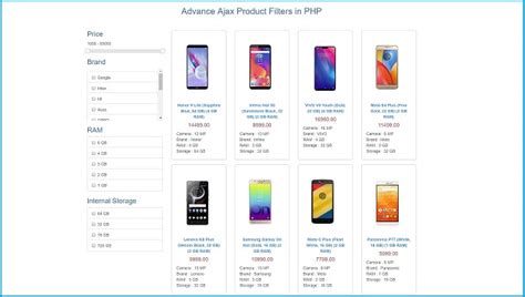 Image result for Price Range Filter Using jQuery and PHP