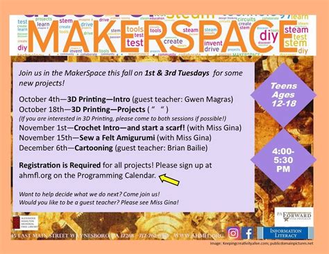 Teen MakerSpace, Alexander Hamilton Memorial Free Library, Waynesboro ...