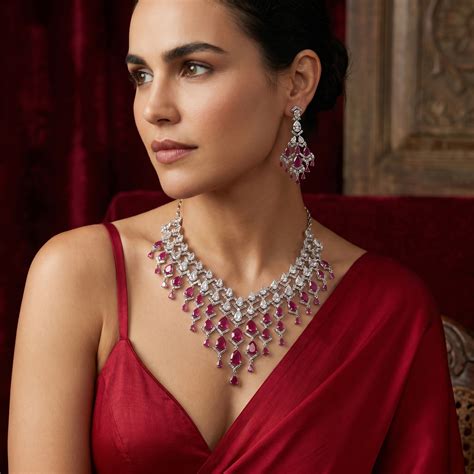 Shamita Ruby Cascade Set — Regal Crimson | Ozel