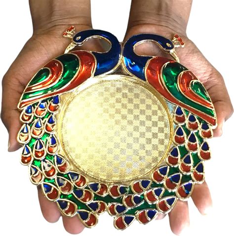 Buy LOVENSPIRE 6 Ct Peacock Bulk Haldi Kumkum Thali Holder, Pooja ...