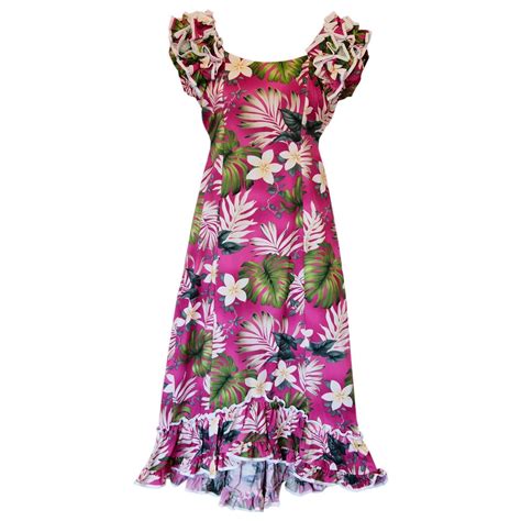 Excite Pink Hawaiian Meaaloha Muumuu Dress with Sleeves | Muumuu dress ...