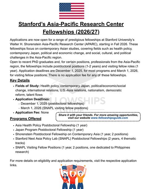 Fellowships - 🌟 Exciting Opportunity: 2026-2028 Stanford APARC ...