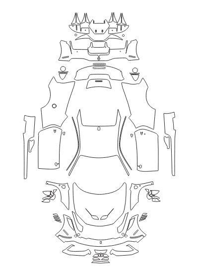 Purchase the patterns for body and interior protection of Ferrari