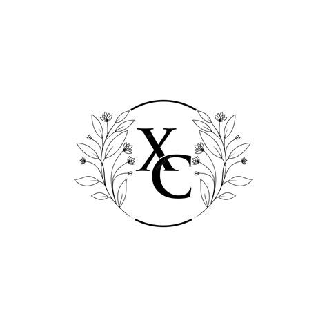 Letra floral x y c logo icono diseño inicial de fuente de alfabeto de ...