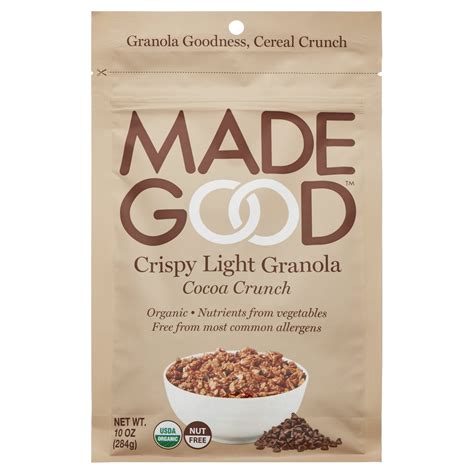(4 pack) MadeGood, Granola, Gluten Free, Vegan, Cocoa Crunch Crispy ...