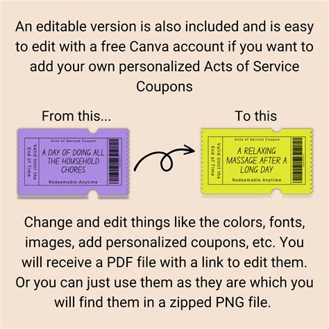 40 Printable Acts of Service Love Coupons, Couple Coupons, Valentines ...