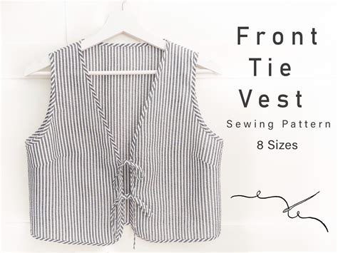 Front Tie Top Sewing Pattern | Tie Front Vest | Summer Crop Top | Open ...